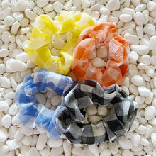 Load image into Gallery viewer, Ellison and Young Fresh Gingham Hair Scrunchie Set Of 4
