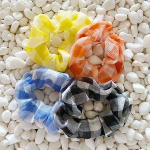 Ellison and Young Fresh Gingham Hair Scrunchie Set Of 4