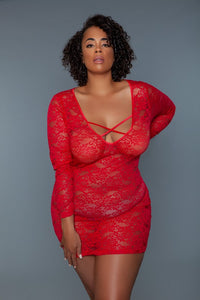 BE WICKED Lynn Plus Size Delicate Lace Chemise