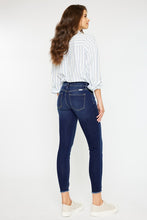 Load image into Gallery viewer, KanCan Marissa Mid RIse Chewed Raw Hem Blue Denim Skinny Jeans

