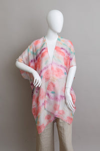 Leto Tie Dye Daydream Open Front Kimono