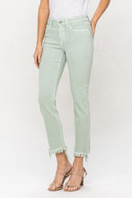 Carregar imagem no visualizador da galeria, Vervet by Flying Monkey Mid Rise Cropped Mint Green Straight Leg Denim Jeans
