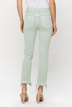 Carregar imagem no visualizador da galeria, Vervet by Flying Monkey Mid Rise Cropped Mint Green Straight Leg Denim Jeans
