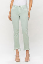 Carregar imagem no visualizador da galeria, Vervet by Flying Monkey Mid Rise Cropped Mint Green Straight Leg Denim Jeans
