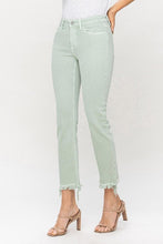 Carregar imagem no visualizador da galeria, Vervet by Flying Monkey Mid Rise Cropped Mint Green Straight Leg Denim Jeans
