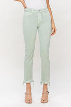 Carregar imagem no visualizador da galeria, Vervet by Flying Monkey Mid Rise Cropped Mint Green Straight Leg Denim Jeans
