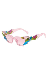 Cramilo Eyewear Geometric Irregular Cat Eye Fashion Sunglasses