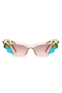 Cramilo Eyewear Geometric Irregular Cat Eye Fashion Sunglasses