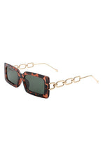 Загрузить изображение в средство просмотра галереи, Cramilo Eyewear Square Flat Top Chain Link Design Sunglasses
