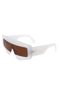 Cramilo EyewearRectangle Oversize Square Flat Top Sunglasses