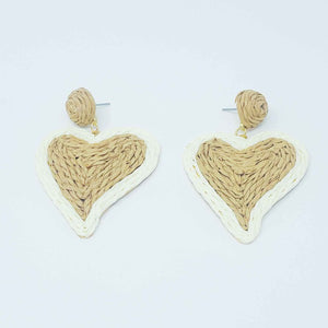 Ellison and Young Sunny Days Heart Raffia Earrings