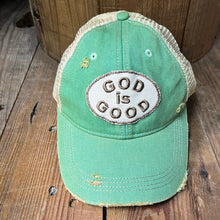 Load image into Gallery viewer, The Goat Stock God is Good Vintage Distressed Adjustable Snapback Hat
