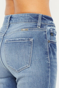 Kancan Luna High Waisted Blue Stone Washed Denim Bootcut Jeans