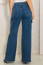 Load image into Gallery viewer, High Rise Crossed Waist Cargo Wide Jeans
