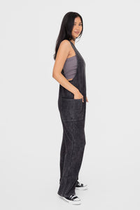 Mono B Black Mineral Washed Overalls