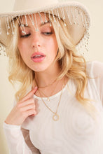 Load image into Gallery viewer, Curved Rhinestone Fringe Cowboy Hat
