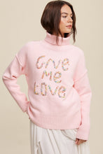 Load image into Gallery viewer, Listicle Give Me Love Stitched Turtleneck Sweater
