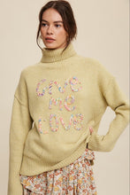 Load image into Gallery viewer, Listicle Give Me Love Stitched Turtleneck Sweater

