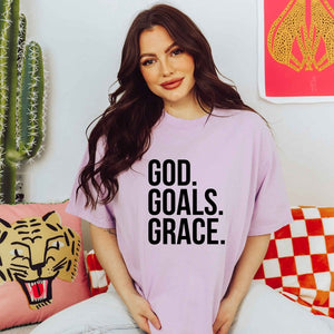 God Goals Grace Garment Dyed Tee Shirt