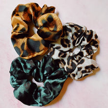 Load image into Gallery viewer, Ellison and Young Leopard Satin Scrunch Set Of 3
