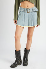 Load image into Gallery viewer, Emory Park Blue Denim Pleated Mini Skirt
