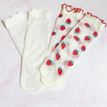 Ladda upp bild till gallerivisning, Dots And Strawberries Sheer Socks Set Of 2 Pairs
