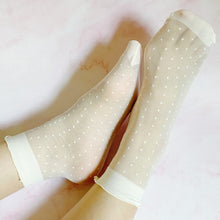 Ladda upp bild till gallerivisning, Dots And Strawberries Sheer Socks Set Of 2 Pairs
