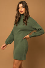 Carregar imagem no visualizador da galeria, Gilli Turtle Neck Balloon Sleeve Sweater Mini Dress
