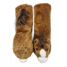 Carica l&#39;immagine nel visualizzatore di Gallery, Women&#39;s Horse Plush Sherpa Non Skid Slipper Socks
