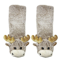 Carica l&#39;immagine nel visualizzatore di Gallery, Women&#39;s Plush Moose Sherpa Non Skid Slipper Socks
