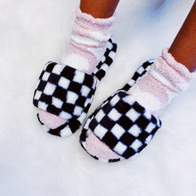 Cargar imagen en el visor de la galería, Ellison and Young Luxe Lounge Checker Cozy Slippers
