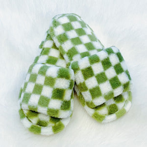 Ellison and Young Luxe Lounge Checker Cozy Slippers