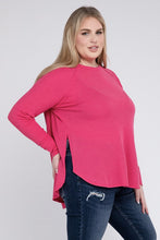 Load image into Gallery viewer, Zenana Plus Size Melange Baby Waffle Long Sleeve Top
