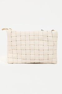 Fame Woven Vegan Leather Crossbody Bag