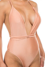 Cargar imagen en el visor de la galería, Mermaid Swimwear Crisscross Tie Back Deep V One Piece Swimsuit
