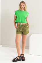 Load image into Gallery viewer, HYFVE Green Drawstring Hem Crop Top
