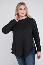 Load image into Gallery viewer, Zenana Plus Size Melange Baby Waffle Long Sleeve Top
