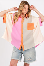 Cargar imagen en el visor de la galería, SAGE + FIG Color Block Button Down Shirt
