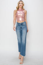 Load image into Gallery viewer, RISEN Raw Hem Blue Denim Straight Leg Jeans
