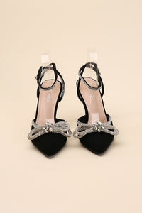 Top Moda Pointed Toe Double Bow Stiletto High Heel