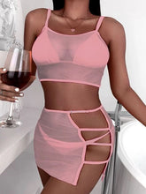 Load image into Gallery viewer, Mermaid Swimwear Sheer Mesh Cover Up Two Piece Set
