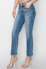 Load image into Gallery viewer, RISEN Raw Hem Blue Denim Straight Leg Jeans
