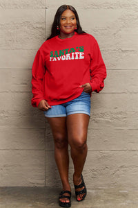 Simply Love SANTA'S FAVORITE Graphic Sweatshirt