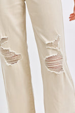 Load image into Gallery viewer, Judy Blue High Waisted Distressed Wide Leg Bone White Denim Jeans
