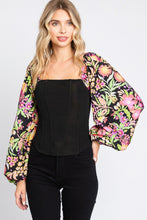 Ladda upp bild till gallerivisning, ODDI Floral Balloon Sleeve Top
