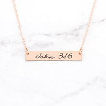 Ladda upp bild till gallerivisning, John 3:16 Necklace Personalized Quote Bar Necklace
