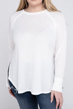 Load image into Gallery viewer, Zenana Plus Size Melange Baby Waffle Long Sleeve Top
