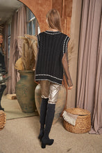 Load image into Gallery viewer, Solid V-Neck Sleeveless Pocket Detail Sweater
