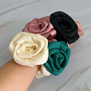 Ellison and Young Satin Rose Scrunchie