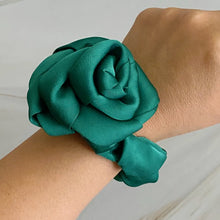 Cargar imagen en el visor de la galería, Ellison and Young Satin Rose Scrunchie
